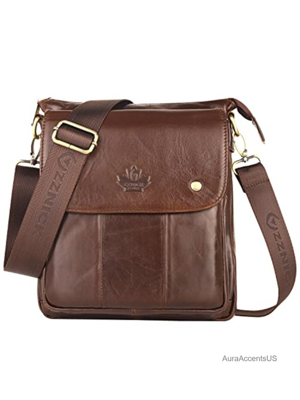 Genuine Leather Messenger Bag Crossbody Sling Travel Work Business